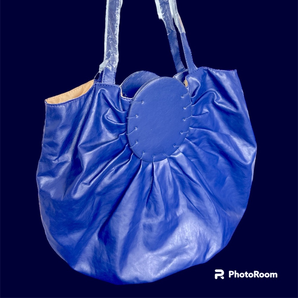 Royal Blue Oversized Women's Tote Bag w/Double Strap Handles